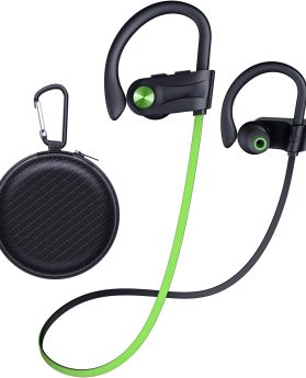 JOYWISE Bluetooth Headphones, Wireless Earbuds IPX7 Waterproof Bluetooth 5.3 Headphones with 16Hrs Playtime Stereo Bass Headsets with Mic Running Headsets with Earhooks for Sports Running Workout